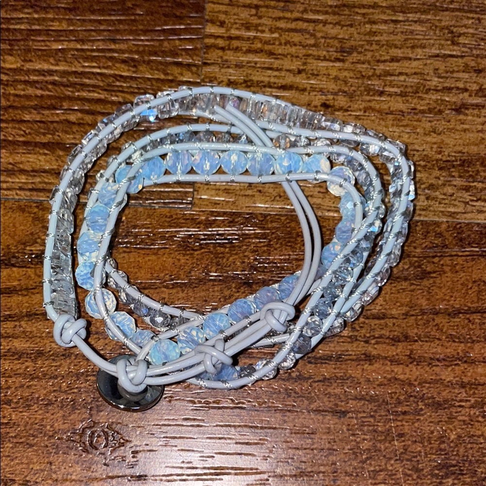 Victoria Emerson Silver Blue Wrap Bracelet